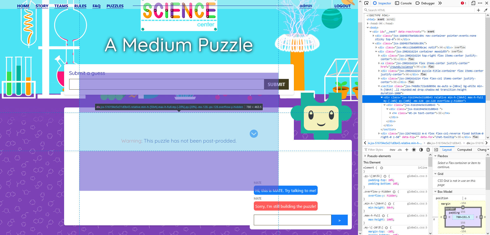 Invisible box covering answer submission