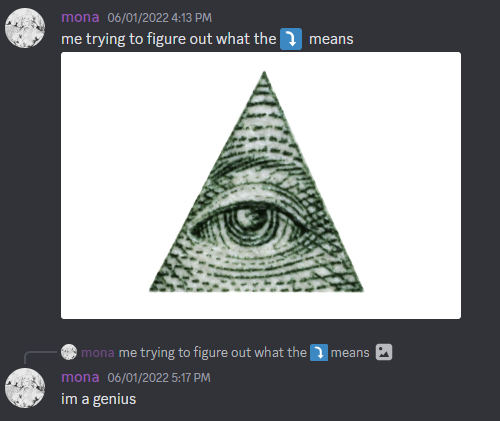 "Me trying to figure out what the arrow means", with an Illuminati eye, followed by "I'm a genius"
