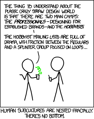 xkcd comic about fractal subcultures